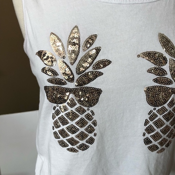 PINK Victoria’s Secret Glitter Pineapple Tank Sz S - Picture 3 of 9